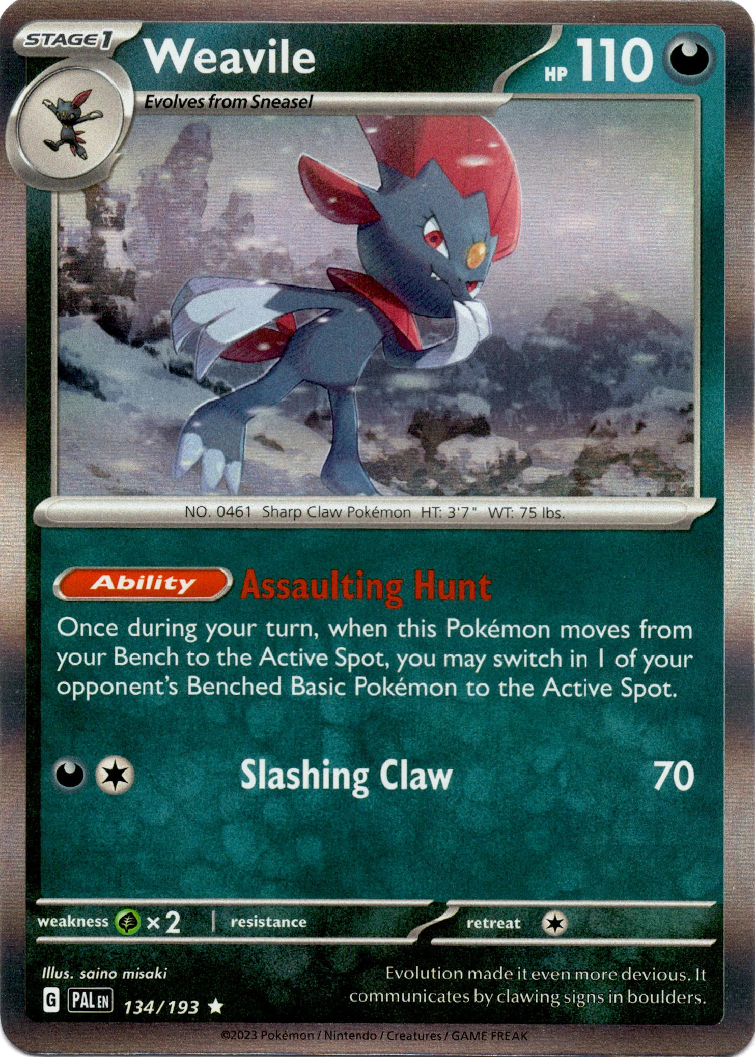 Weavile - 134/193 - Paldea Evolved - Holo