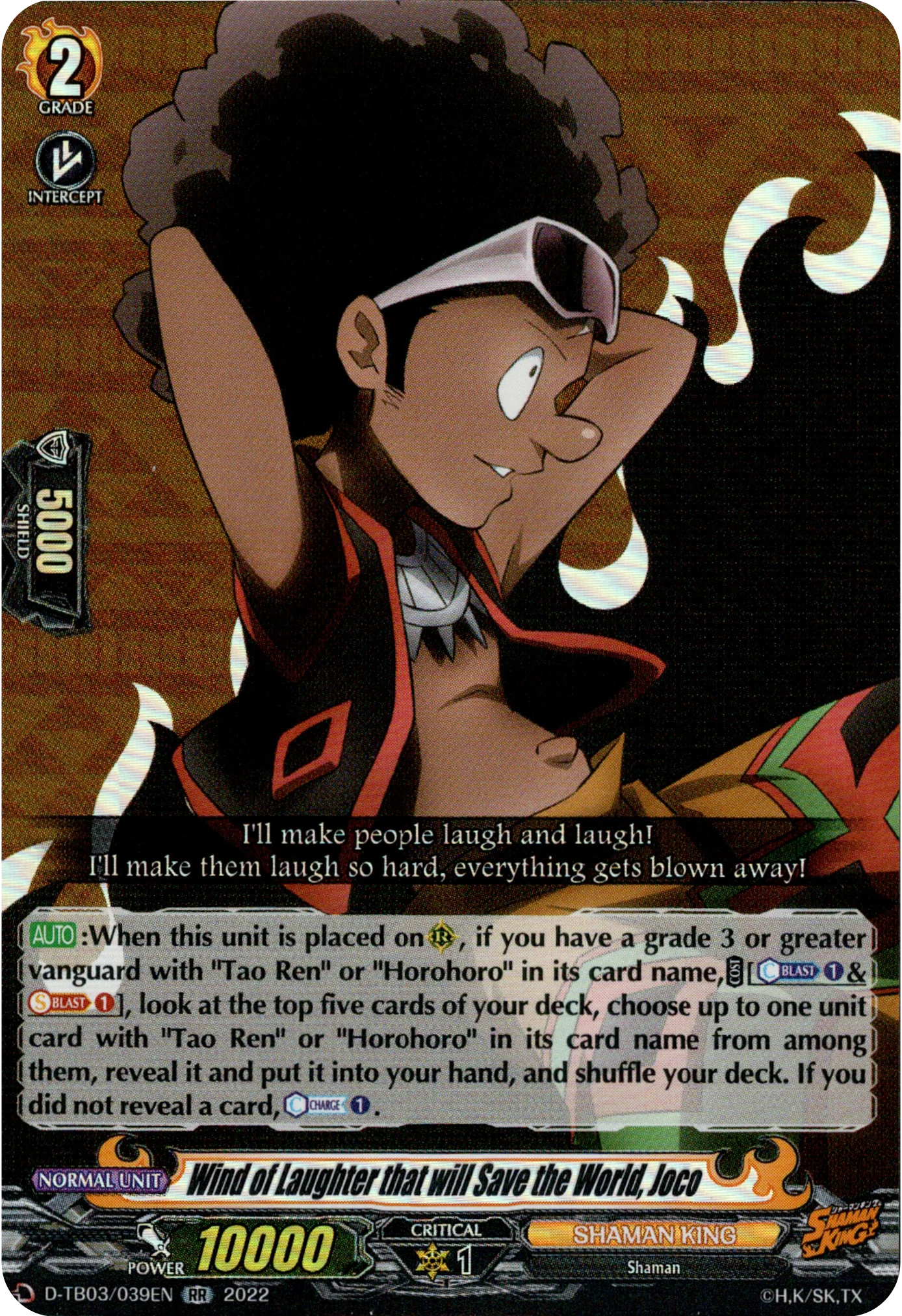 Wind of Laughter that will Save the World, Joco - D-TB03/039EN - Shaman King