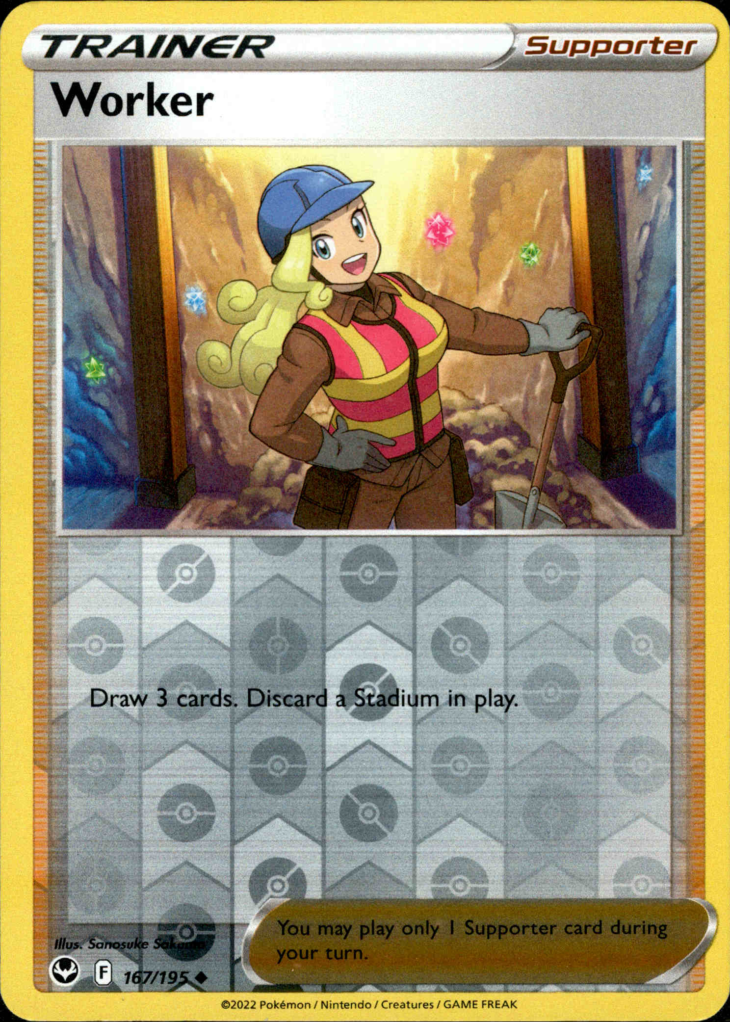 Worker - 167/195 - Silver Tempest - Reverse Holo
