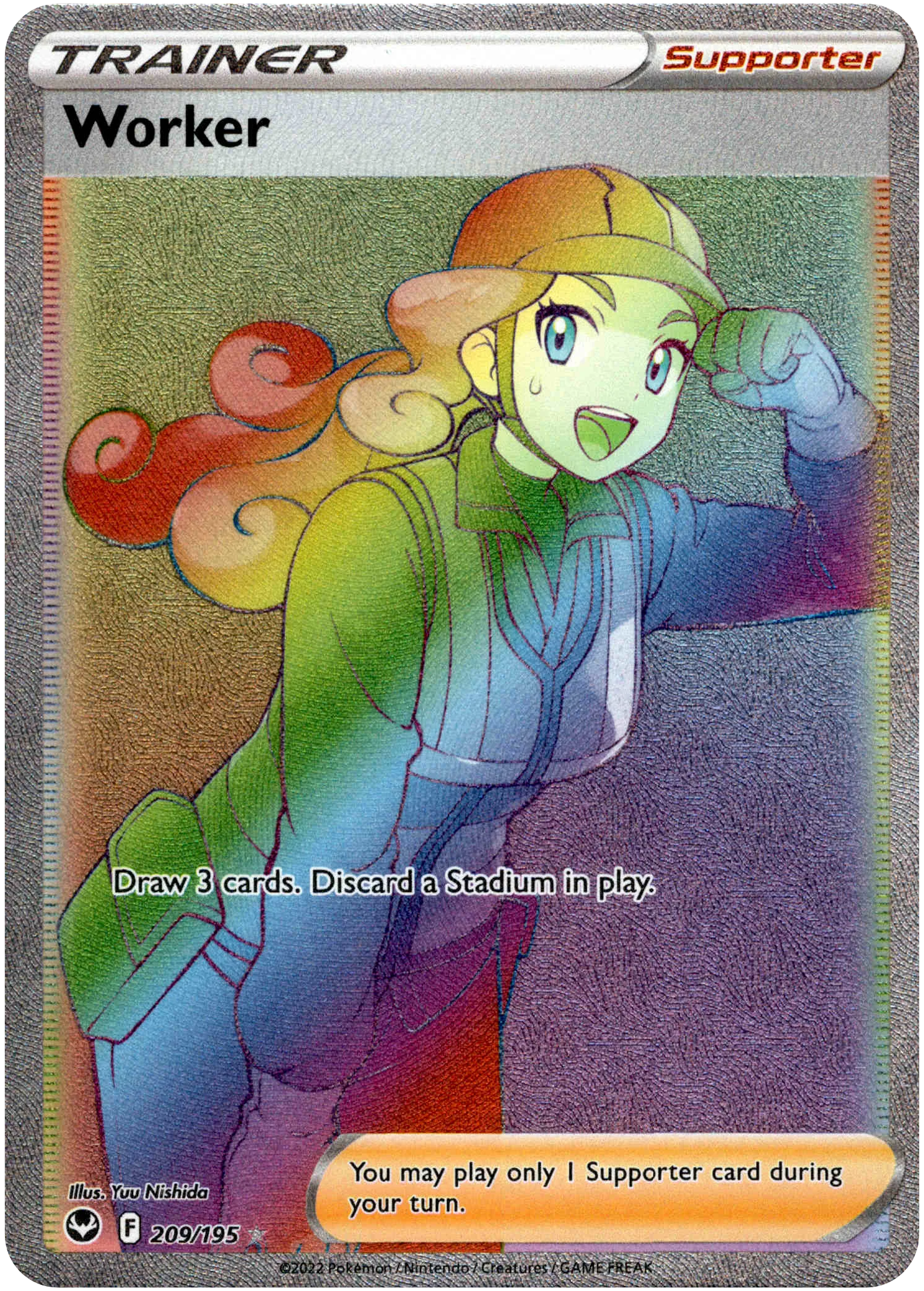 Worker Hyper Rare - 209/195 - Silver Tempest - Holo