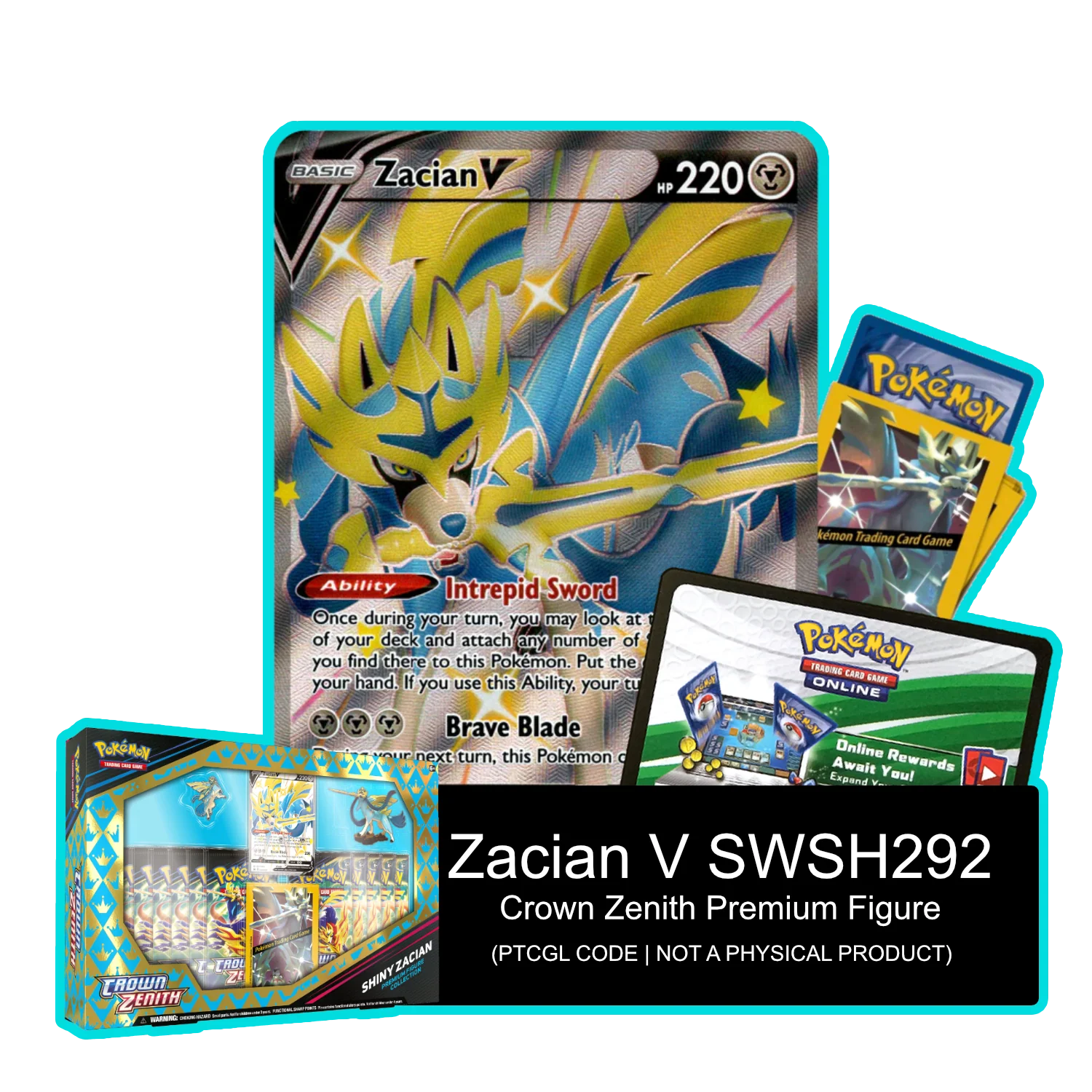 Zacian V SWSH292 - PTCGL Code