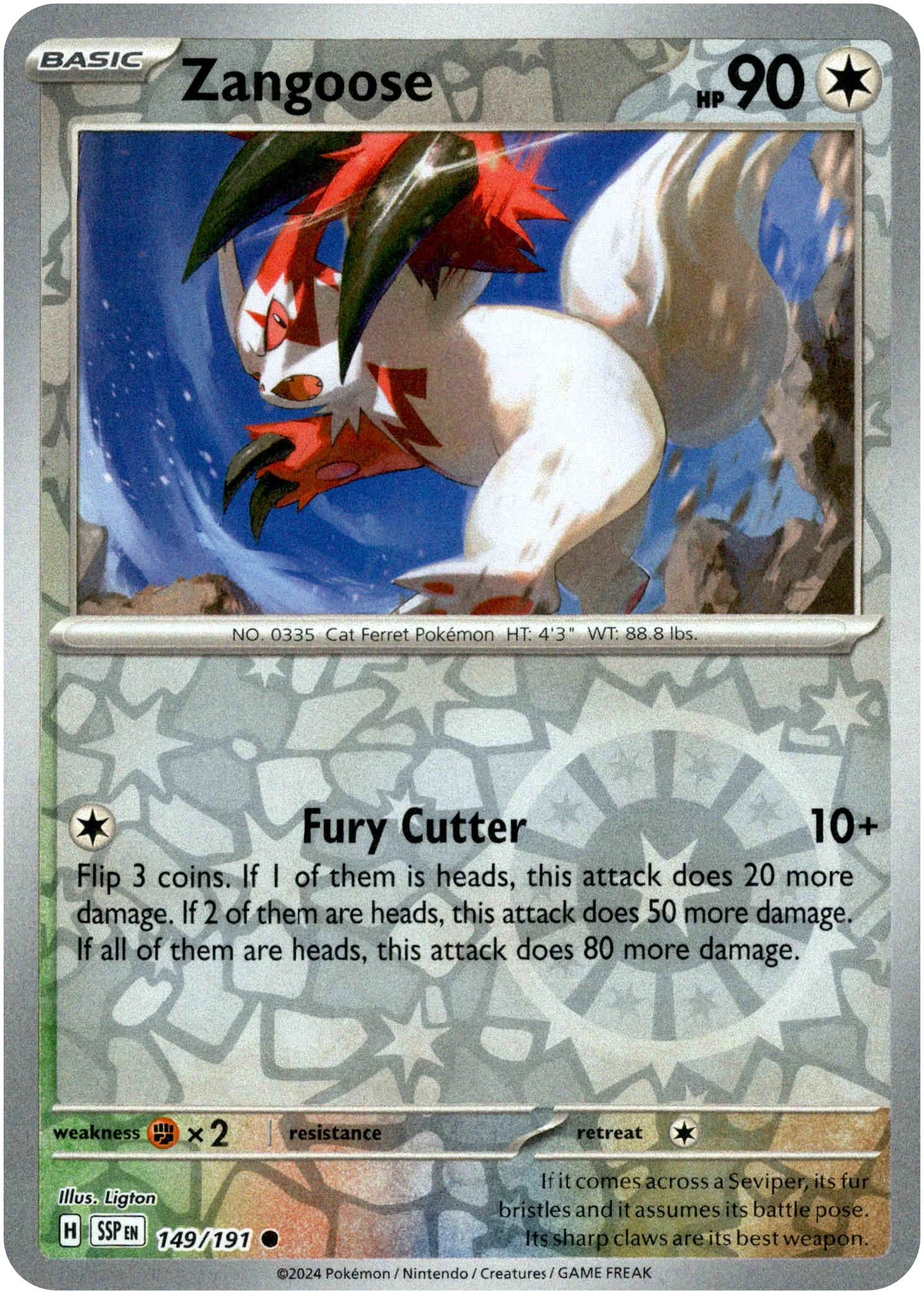 Zangoose - 149/191 - Surging Sparks - Reverse Holo